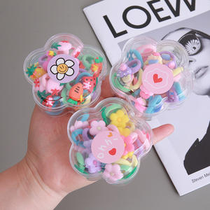 Paquete de 20 Piezas de Bandas Elásticas para el Cabello de Niños, Color Macaron, con Flores Pequeñas, de Alta Elasticidad - Product Image 3