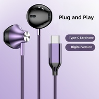 Casque de jeu numérique semi intra-auriculaire avec microphone, prise Type C, écouteurs filaires, adaptés pour iPhone Samsung, sport et musique