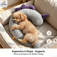 Coussin cervical en forme de U en peluche douce pour chien et chat, apaisant, anti-anxiété, pour petits et grands animaux, en stock