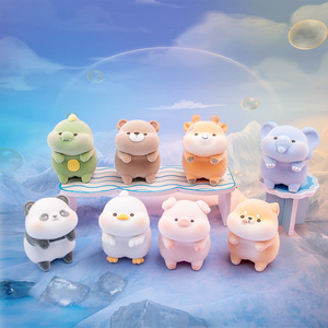 Fluffy Vinyl Lying Figurine Cute Pet Animal Display Decor <b>Gift</b> Resin Miniature - Product Image 3