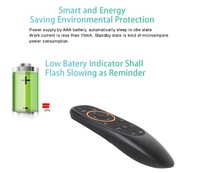 Souris Air sans fil G10S 2.4G avec télécommande, code d'apprentissage, commande vocale et assistant, capteur 3-Gyro, pile AAA