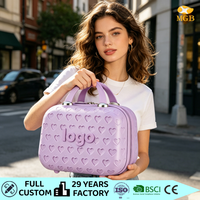 Étui de maquillage de voyage imperméable à grande capacité avec fermeture éclair et motif de dessin animé, poignée souple, 14 pouces, portable, durable, design tendance