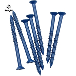75 Vis pour béton 3/16 x 2 - 3/4 pouce bleues, vis à béton 1/4x11/4 avec embout hexagonal Torcon bleu - Product Image 3