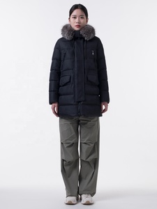Lady's Winter down <strong>Jacket</strong> with Fur Hood Fashion Casual <strong>Quilted</strong> Design Breathable Solid <strong>Pattern</strong> Finished Product - Product Image 6