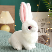 Jouet en peluche lapin de Pâques 2025-poupée de lapin à oreille souple réaliste, cadeau d'animal en peluche extra doux pour les enfants