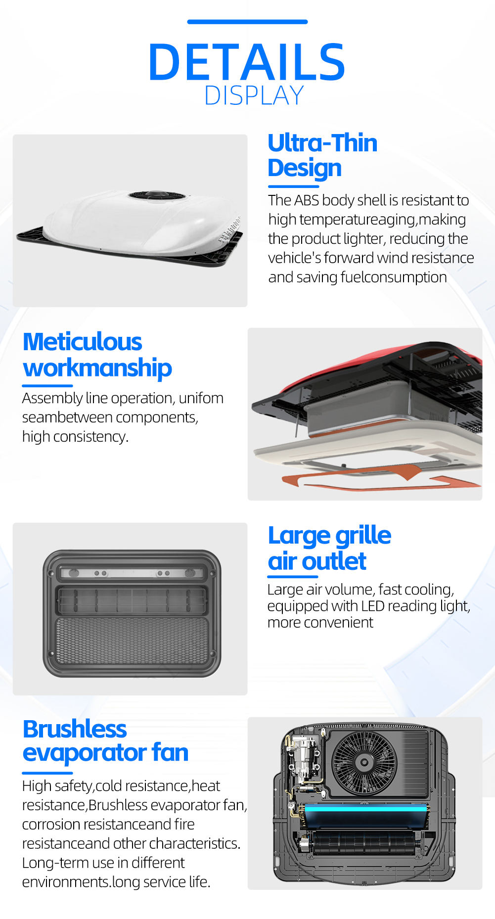 NEKPOKKA 12V DCエアコン トラック、RV、掘削機、農用車、バン、乗用車