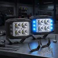 Vente en gros de nouveaux phares antibrouillard LED à double couleur, 4 pouces, 35 W, étanches IP67, 12 V, pour camion, VTT, SUV, bateau
