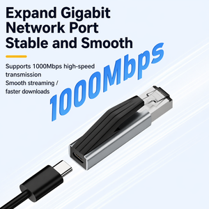 Adaptador Ethernet Tipo-C a RJ45 <span class=keywords><strong>de</strong></span> Aleación <span class=keywords><strong>de</strong></span> Aluminio en Oferta, Convertidor <span class=keywords><strong>de</strong></span> Red Gigabit con Cable para Teléfonos Móviles/Laptops/Tablets - Product Image 3