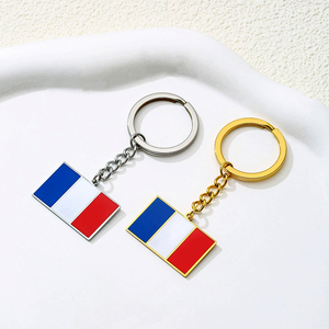 Fabricant de porte-clés en acier inoxydable émaillé avec drapeau de la République française porte-clés en plaqué or 18 carats avec breloque <span class=keywords><strong>carte</strong></span> de la <span class=keywords><strong>France</strong></span> porte-clés - Product Image 5
