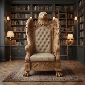 Fauteuil d'appoint sculpté Hawk, capitonné et rembourré, pour salon, avec structure en bois, siège de salon traditionnel - Product Image 3