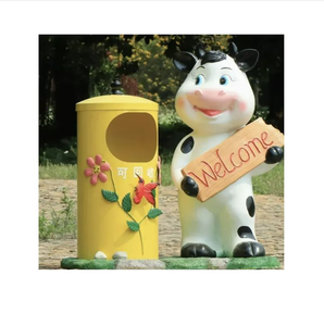 Escultura <span class=keywords><strong>de</strong></span> Fibra <span class=keywords><strong>de</strong></span> Vidrio con Forma <span class=keywords><strong>de</strong></span> Vaca para Decoración <span class=keywords><strong>de</strong></span> Parques al Aire Libre, Personalizable - Product Image 1