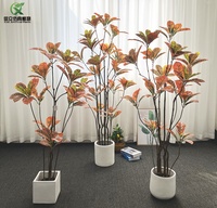Codiaeum Variegatum Plante Artificielle 160 cm Faux Croton Palmier pour Intérieur Maison Bureau Décoration