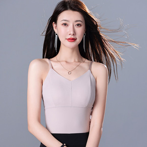 Women's Mesh Panel Camisole Sleeveless High Elasticity Breathable Inner Top Solid Color Polyester Backless Base Layer - Product Image 2