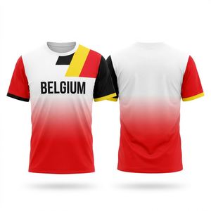 Camiseta de Fútbol Personalizada de Bélgica, Diseño Rojo y Negro, Impresión por Sublimación Duradera para Equipos - Product Image 1