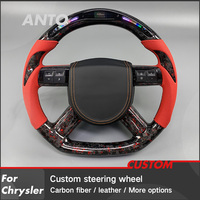 Volant sport en fibre de carbone forgée rouge véritable avec affichage LED intelligent pour Chrysler 300 300C 300 SRT 2005-2008
