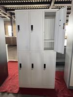 Casier en acier durable à 6 portes avec serrure à clé, structure démontable thermolaquée, montage au sol, pour salle de sport et école (couleurs RAL personnalisées)