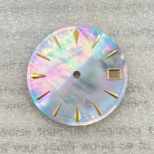 28,5 mm lichtgewicht niet-lichtgevende cocktailhorloge wijzerplaat NH35 compatibel parelmoer wijzerplaat vervangend horloge onderdeel wit/zwart - Product Image 6