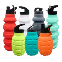 Bouteille d'eau de sport en silicone de qualité alimentaire, pliable, personnalisable et réutilisable