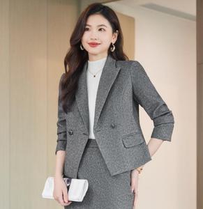 S-4XL 专业播音员职业工作服羊毛西装裙套装 - Product Image 1