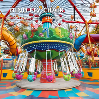 Manèges de chaises volantes en forme de dinosaure, en fibre de verre et acier, pour aire de jeux, jardin d'enfants, parc d'aventure public, parc sportif, extérieur