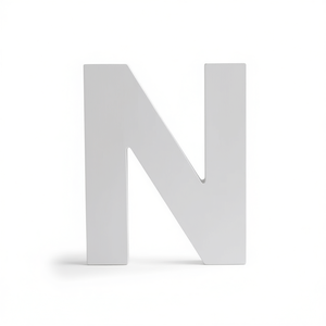 Wooden Letter N White 10cm <b>Wall</b> <b>Decor</b> For Home Office Decoration - Product Image 2