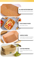 Plateaux alimentaires en papier en vrac pour restaurants, plateaux de service jetables en papier kraft brun pour nachos, tacos, barbecue, frites