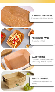 Bandejas de Papel para Alimentos al por Mayor, Bandejas Desechables de Papel Kraft Marrón para Restaurantes, para Servir Nachos, <span class=keywords><strong>Tacos</strong></span>, BBQ y Papas Fritas - Product Image 5