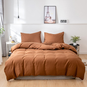 Modernes Wirtschaftliches Bettbezug-Set 100% Mikrofaser Gewaschenes Polyester Einfarbig Weich und Atmungsaktiv King-<span class=keywords><strong>Size</strong></span> Bettdeckenbezug-Set - Product Image 2