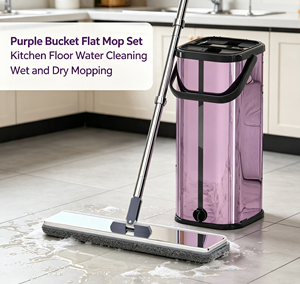 Flat Microfiber Mop and Bucket Set Hand Free Wash Dust Removal Cleaning Mop and Bucket for Household Floors - Product Image 2