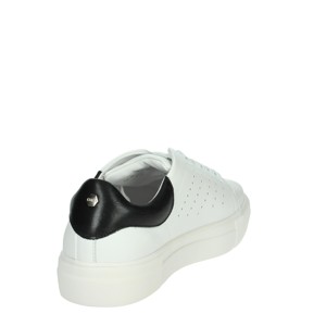 Sneakers con plateau basso CLM329100 scarpe da passeggio bianche/nere con soletta in vera pelle ammortizzante morbido in altezza crescente - Product Image 3