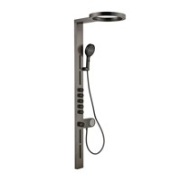 Colonne de douche thermostatique multicolore avec pommeau pluie et douchette à main, fixation murale, pour salle de bain d'appartement, colonne de douche moderne avec fonction massage