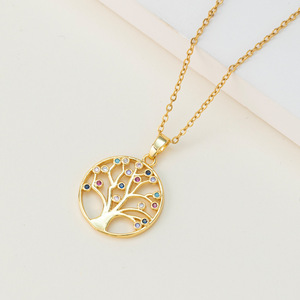 Collar <span class=keywords><strong>de</strong></span> Oro con Colgante <span class=keywords><strong>de</strong></span> Árbol <span class=keywords><strong>de</strong></span> la Vida para Niñas, Joyería <span class=keywords><strong>de</strong></span> Diamantes para Fiesta <span class=keywords><strong>de</strong></span> Halloween - Product Image 5
