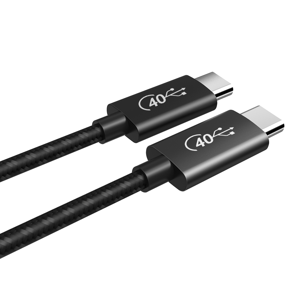 40 Гбит/с Usb b4 Быстрая зарядка Qc 4,0 Gen3 Usb C к Usb C 0,5 м 1 м Thunderbolt 3 Type C кабель черный