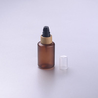 Botol Kemasan Kosmetik 250ml 500ml Botol Plastik Amber PET dengan Pompa Losion Bambu