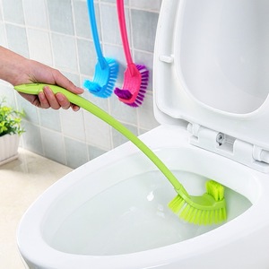 Household Two Double Sides No Dead Corner Bathroom Accessories Tools Toilet Cleaning Washing Brush Cleaner Set with Handle