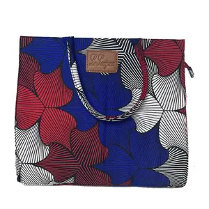 Hot Selling African Wax Print With Lining Ankara Design Tote Bag Fashionable Pattern African bags