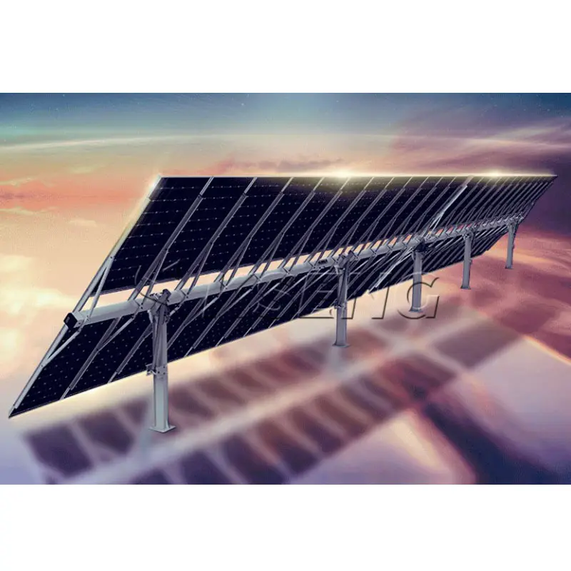 جهاز تتبع يعمل بالطاقة الشمسية ذو محور واحد مزود بنظام طاقة شمسية من مصنع كسنغ احترافي في الصين