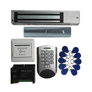 Kit de Sistema de Control de Acceso Biométrico con Teclado Independiente Metálico IP68, Botón de Salida Magnético Eléctrico de 280 kg, Llavero con Chip - Product Image 1