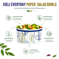 Usine XIELI en Indonésie, bols à salade en papier biodégradable jetables et compostables, écologiques, pour les fournitures de fête, usage quotidien