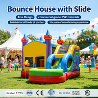 Château gonflable commercial en PVC avec toboggan et piscine à jets d'eau pour fêtes d'enfants, certifié CE