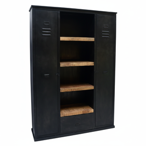 New Black Industrial Living <b>Room</b> <b>Cabinets</b> With Solid Wood and Metal Crafts Legs Living <b>Room</b> Furniture Wardrobes for Home Decor - Product Image 2