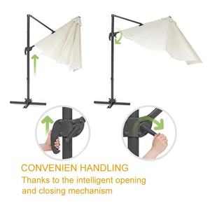 Sombrilla de <span class=keywords><strong>Patio</strong></span> Exterior en Cantilever de <span class=keywords><strong>10</strong></span> pies con Base Giratoria, Mini Roma de Aluminio para Jardín - Product Image 2