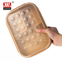 Boîte à lunch bento Haixin 1150 ml à 3 compartiments en fibre de blé, contenant alimentaire en plastique de qualité alimentaire avec cuillère pour adulte