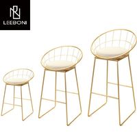 Chaise de Bar Tabouret Chaise Bar Style Grand Comptoir Trois Couleurs Cuisine De Luxe Moderne Rembourré Haut Tabouret De Bar Chaise Avec Dos En Métal