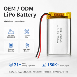 KRL Custom 750mAh Polymeer Batterij 882535 3.7V voor draagbare POS-terminal, barcode scanner, retail-inventarisapparaat, Li-Po cel - Product Image 1