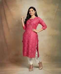 Kurta moderne en coton imprimé, pour le travail, à porter tous les jours, prix de gros, vêtement ethnique, dernier design, séchage rapide, taille unique - Product Image 4