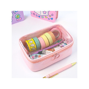 Pochette cosmétique en PVC laser, organiseur de voyage Macaron, organiseur cosmétique coloré style Hyuna - Product Image 5