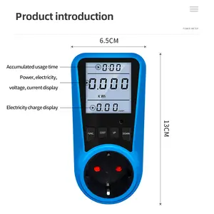 Socket Digital Current Meter Voltmeter AC Power Meter Time Watt Power Energy Tester Wattmeter