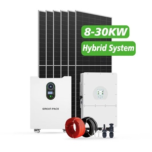 Sistema de Energía Solar Híbrido Monofásico/Trifásico de 50/60Hz, 8kw, 20kw, 30kw, Nuevo, para el Hogar, Conjunto Completo - Product Image 1