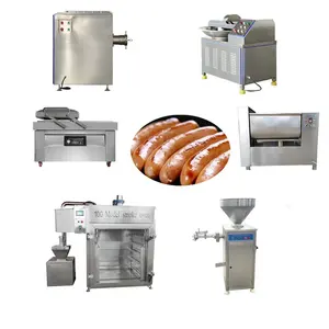 Salsicce di salsiccia di prosciutto di pollo per hamburger Complete su piccola scala automatiche che producono macchine per la lavorazione linea di produzione di Hotdog Machineries